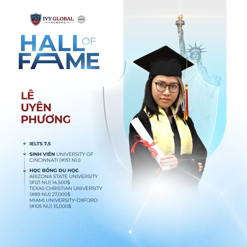 LÊ UYÊN PHƯƠNG – TỐT NGHIỆP BẰNG SONG BẰNG TÚ TÀI CHINH PHỤC HỌC BỔNG DU HỌC MỸ