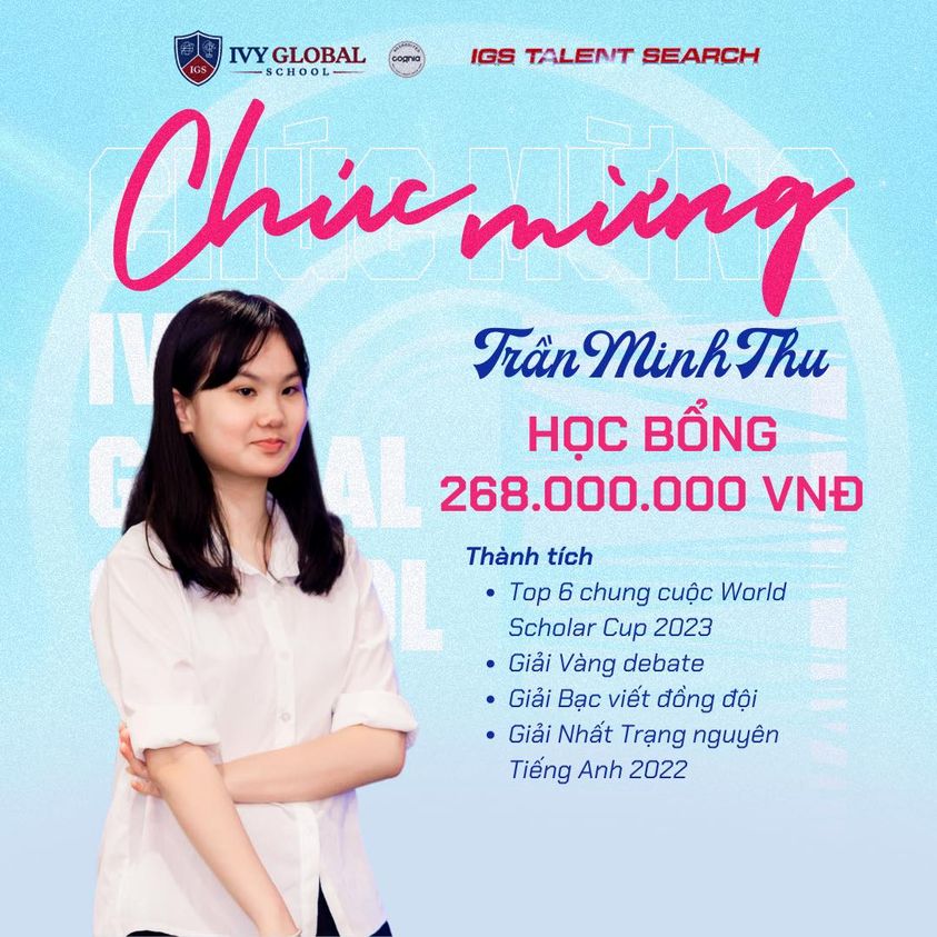 Chúc mừng học sinh tài năng Trần Minh Thu đạt Học bổng Tú Tài 268 triệu đồng