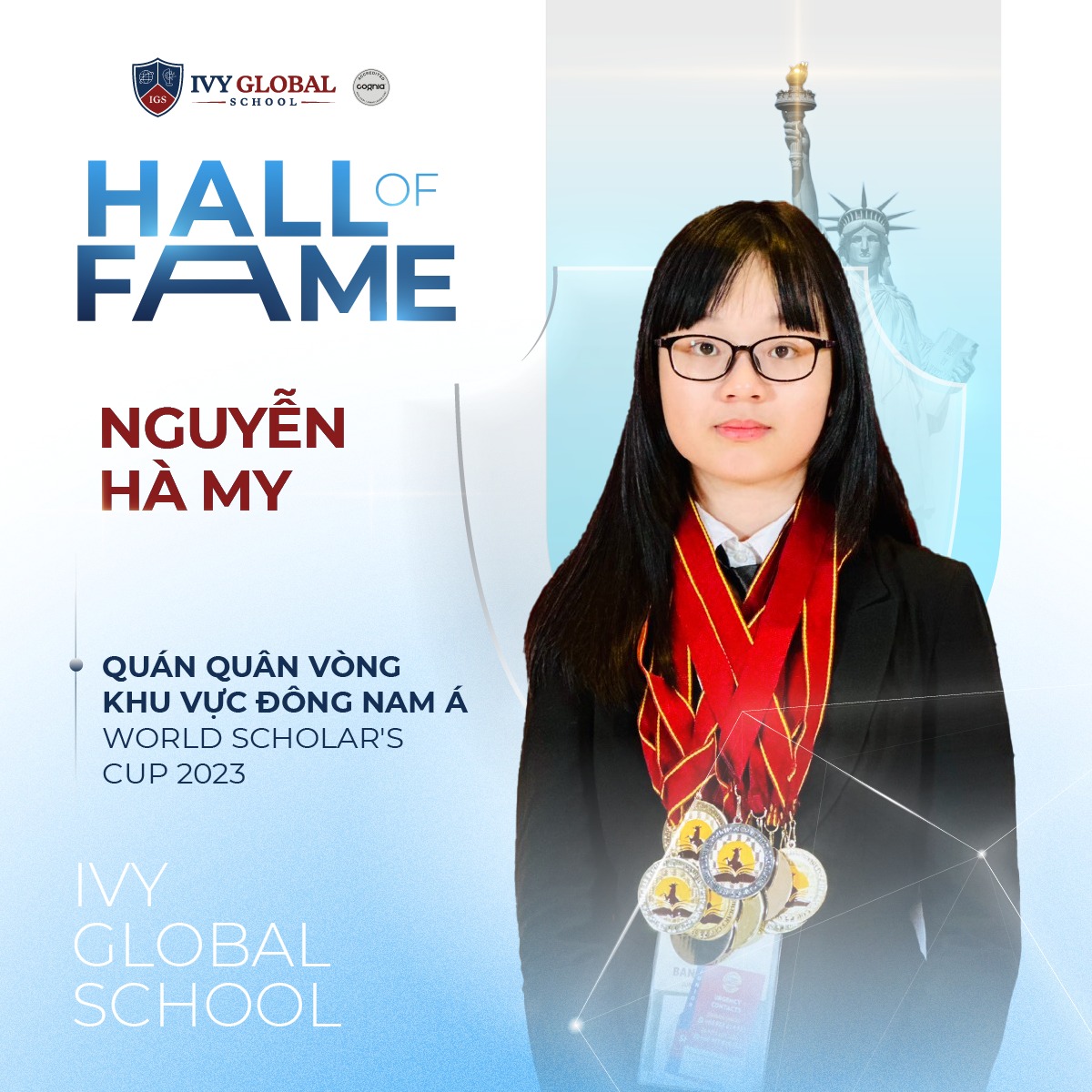 Chúc mừng IGS-er NGUYỄN HÀ MY – QUÁN QUÂN KHU VỰC ĐÔNG NAM Á cuộc thi World Scholar’s Cup năm 2023